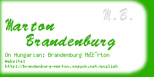 marton brandenburg business card